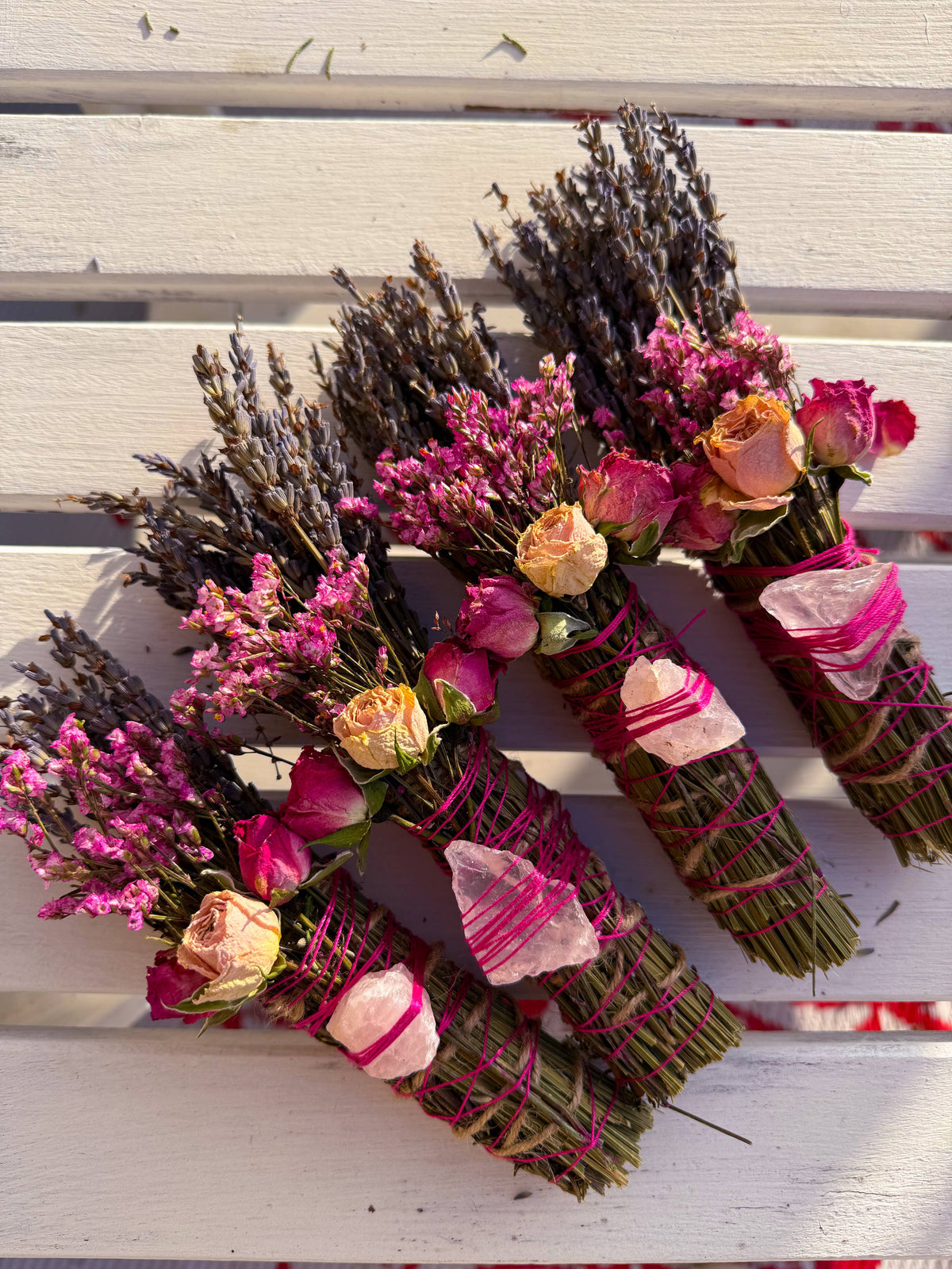 CharlieHaze - Rose Quartz, Rosemary, Sage, and Lavender Smudge Stick