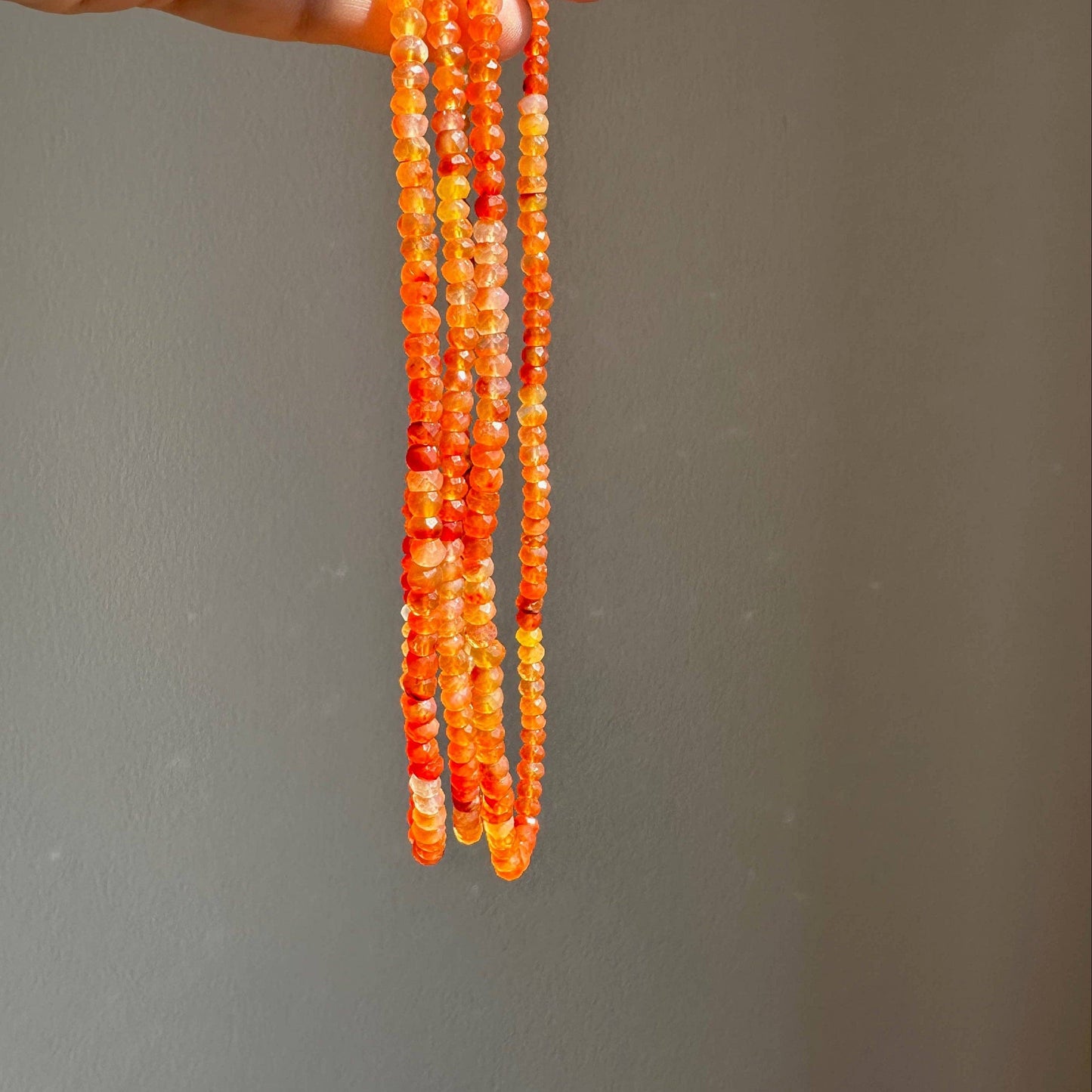 Anokhi Green | Handmade Gemstone Jewelry - Carnelian Necklace | Orange Ombre Beads | Gifts for Women