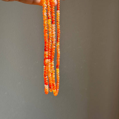 Anokhi Green | Handmade Gemstone Jewelry - Carnelian Necklace | Orange Ombre Beads | Gifts for Women