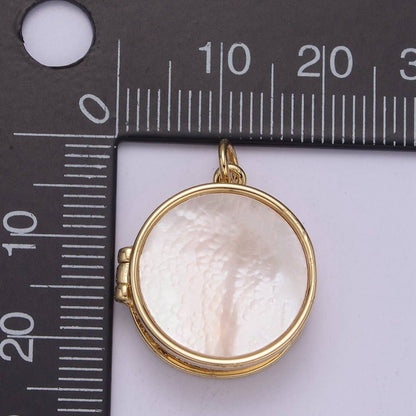 Aim Eternal - Pearl Locket Charm Necklace 14k Gold Filled Round Locket for Photo Necklace • Pearl Jewelry Supply W-192