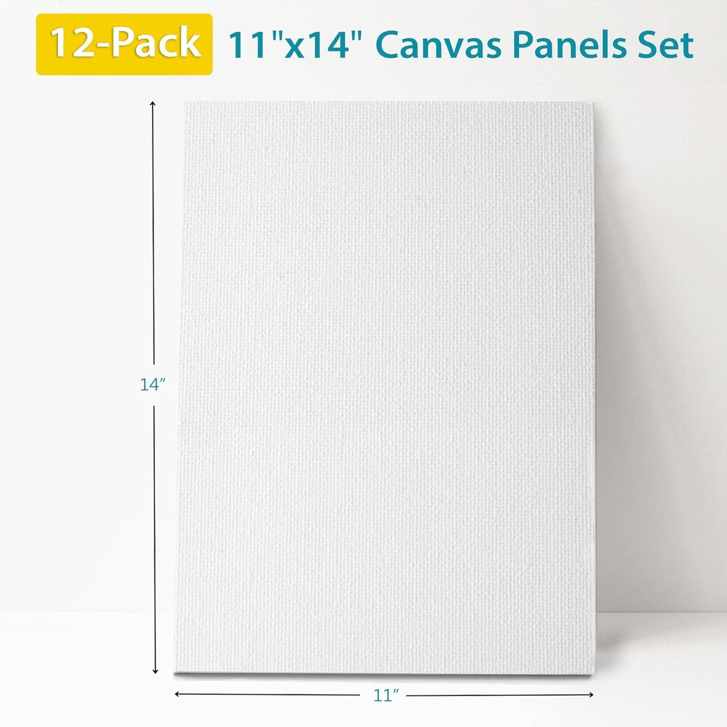 Keff Creations - 12 Pack Canvases for Painting - 11x14 Panels Set Boards