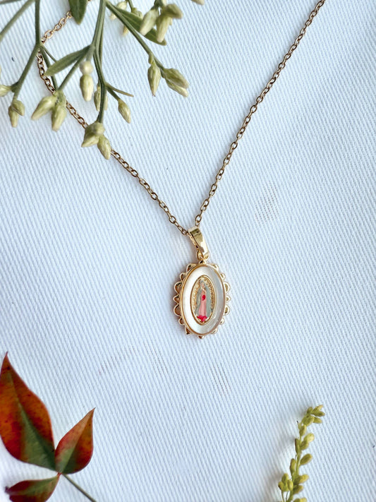 Harleigh Leonards Designs - Dainty Our Lady of Guadalupe Necklace 
