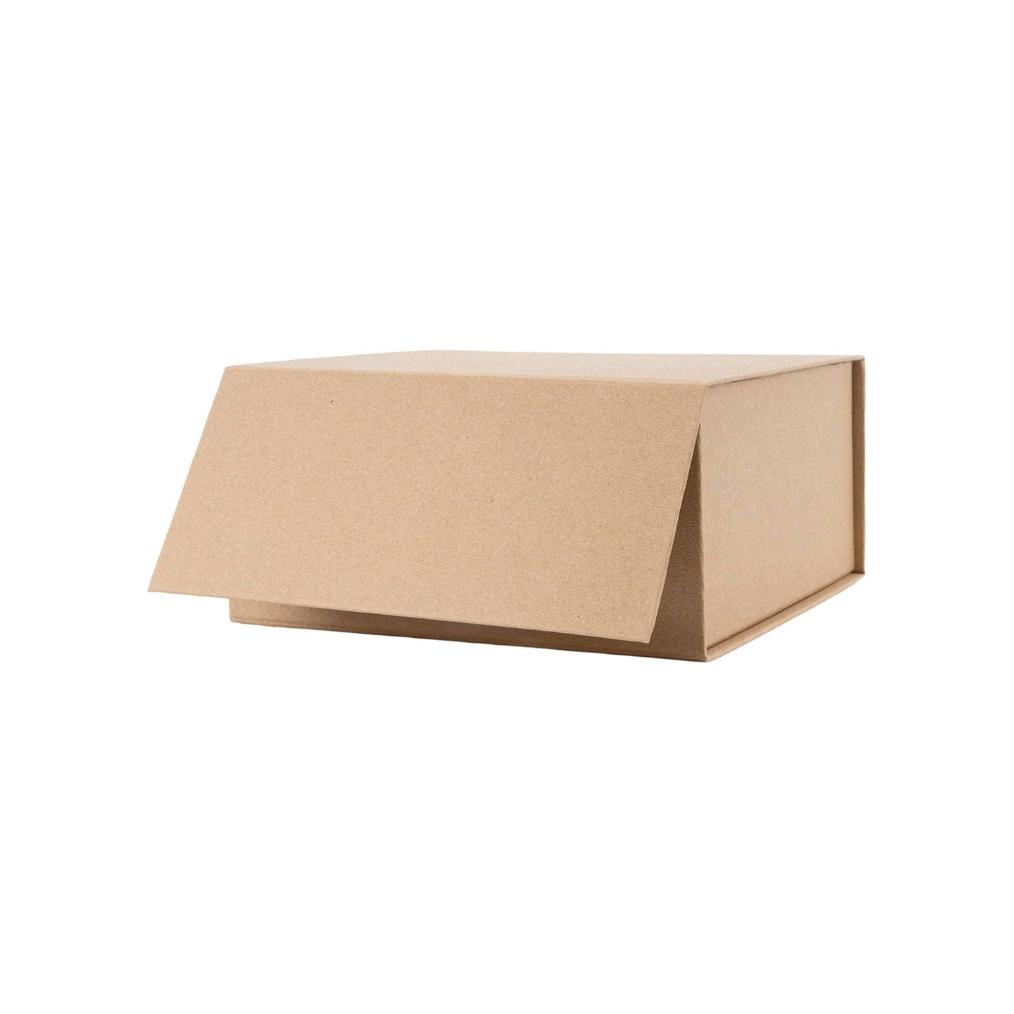 LA Ribbons Wholesale - 8" x 8" x 4" Collapsable Gift Box w/ Magnetic Square Flap Lid | Kraft