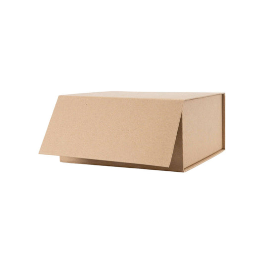 LA Ribbons Wholesale - 8" x 8" x 4" Collapsable Gift Box w/ Magnetic Square Flap Lid | Kraft
