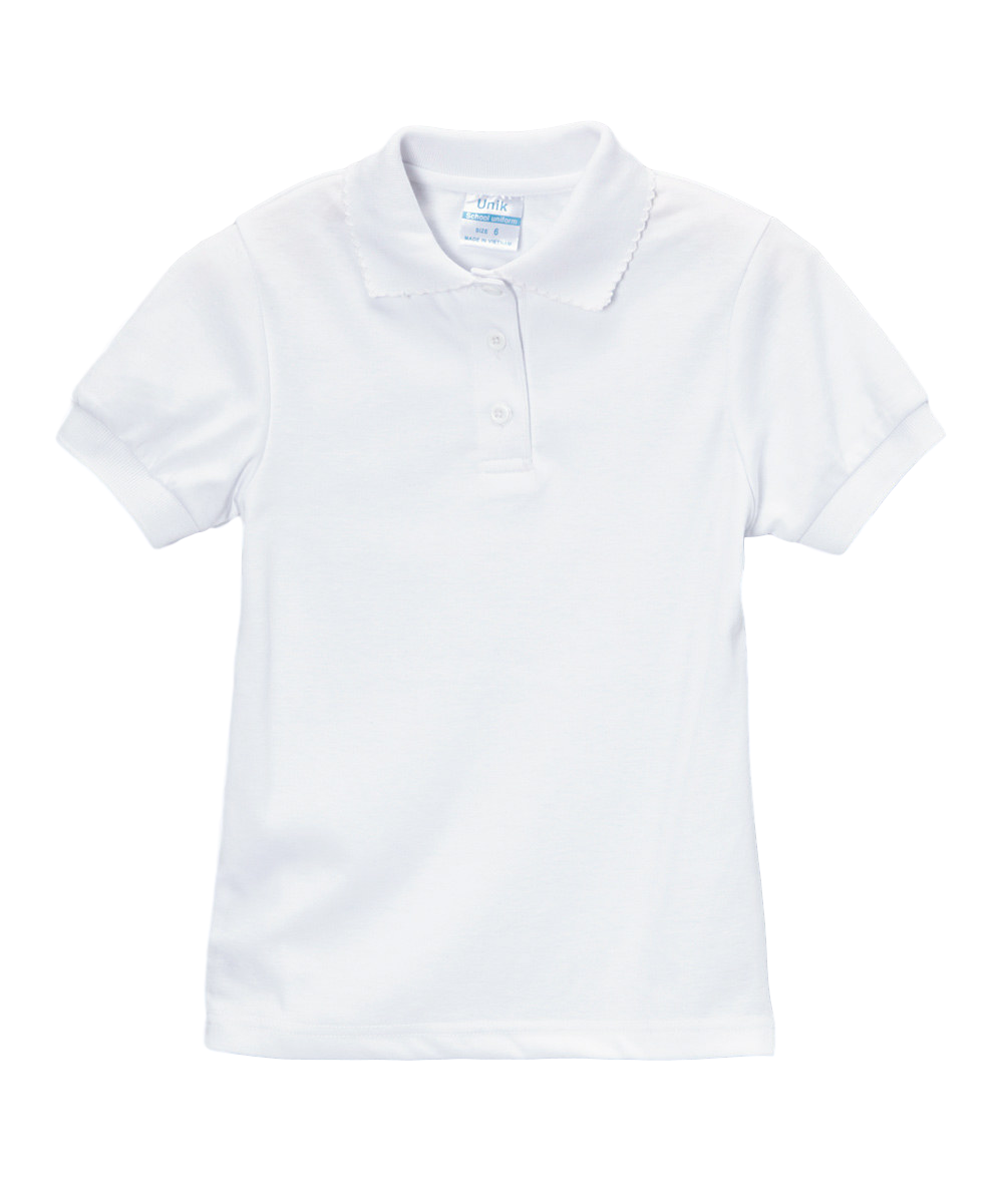 Unik - Girl's Uniform Polo Shirt Short Sleeve Size 5-18 White