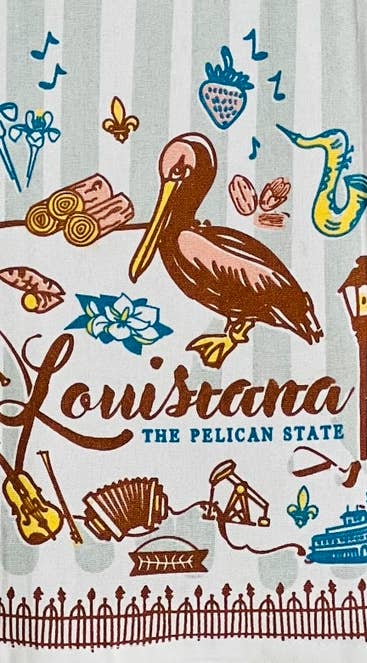 THE PARISH LINE - Kitchen Towel - Louisiana The Pelican State