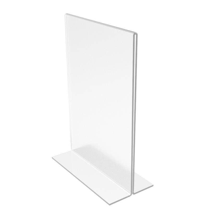 FIXTUREDISPLAYS - FixtureDisplays® 24PK 5 x 7" Clear Acrylic Sign Holder for Tabletops, Vertical Table Tent Frame Photo Sign Menu, Bottom Insert 11193-2-5X7-24PK Peel off protective film (white) before use.