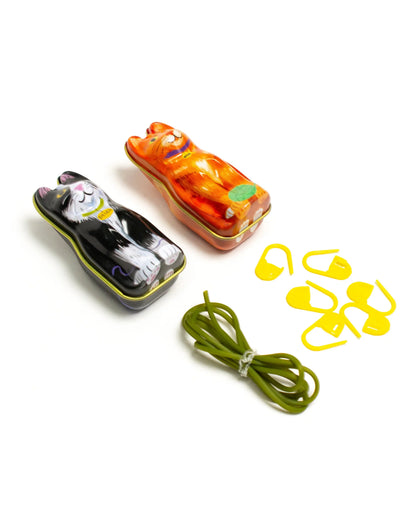 DEGEN - Orange Cat Tin - Stitch Markers