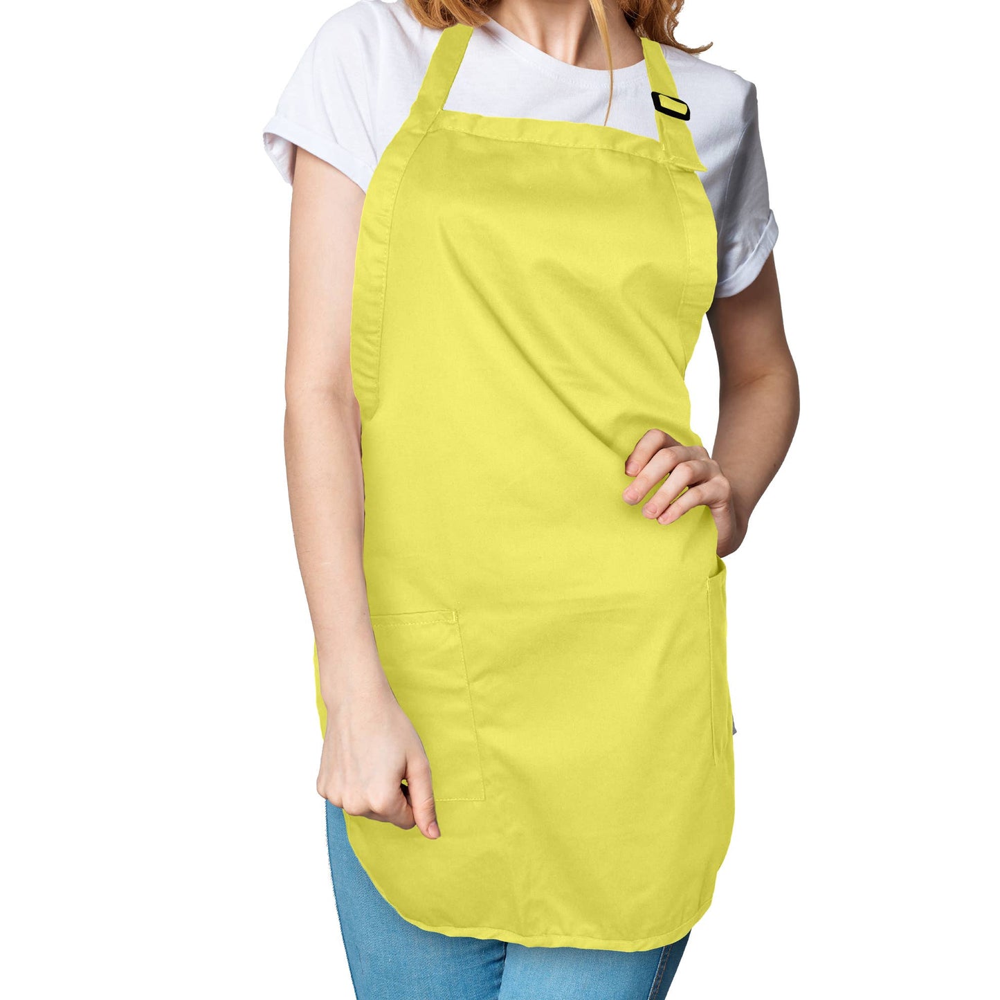 Dalix - DALIX Apron Restaurant Home Spun Poly Cotton 2 Pockets