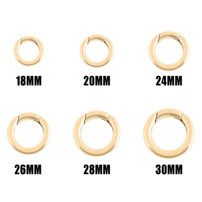 WJW - 18K Gold PVD Stainless Steel Circle Carabiner Charm Clasp