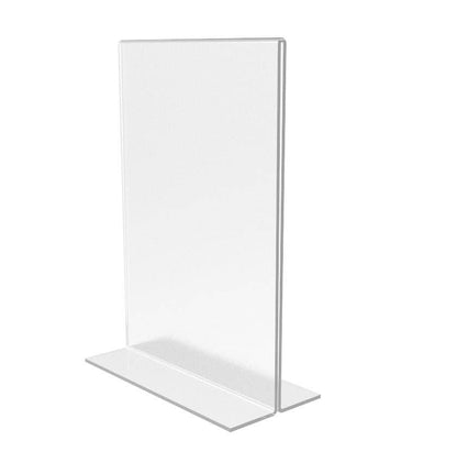 FIXTUREDISPLAYS - FixtureDisplays® 24PK 5 x 7" Clear Acrylic Sign Holder for Tabletops, Vertical Table Tent Frame Photo Sign Menu, Bottom Insert 11193-2-5X7-24PK Peel off protective film (white) before use.