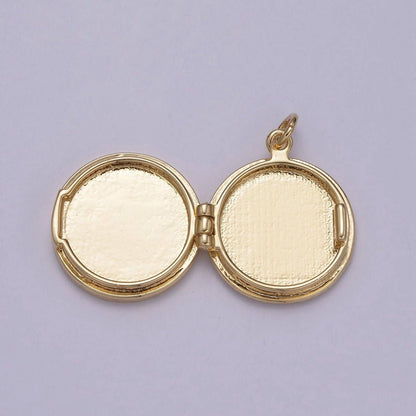 Aim Eternal - Pearl Locket Charm Necklace 14k Gold Filled Round Locket for Photo Necklace • Pearl Jewelry Supply W-192