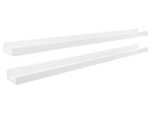 Kiera Grace - KG 2pk Edge 44" Ledge Brown BxWall shelves - White (Az)