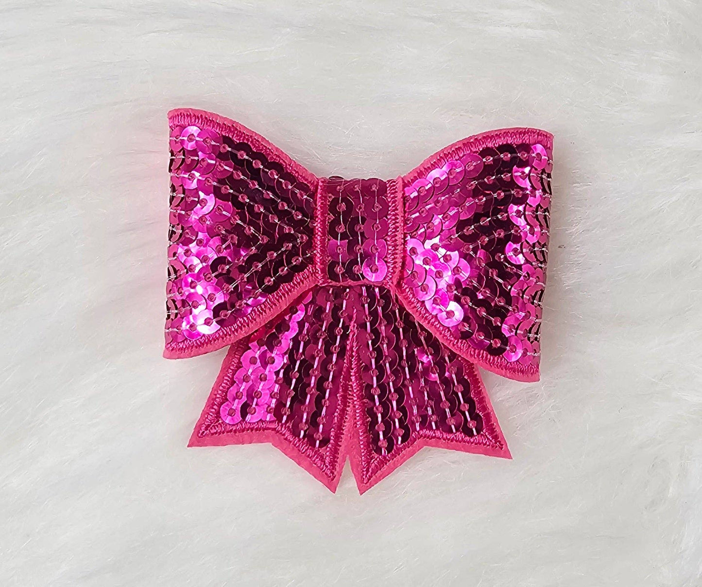 Scratch Decor - Small Sequin Bow Iron On Patch