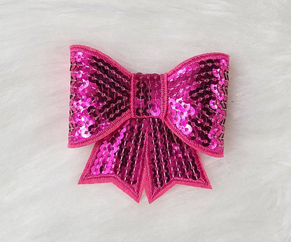 Scratch Decor - Small Sequin Bow Iron On Patch