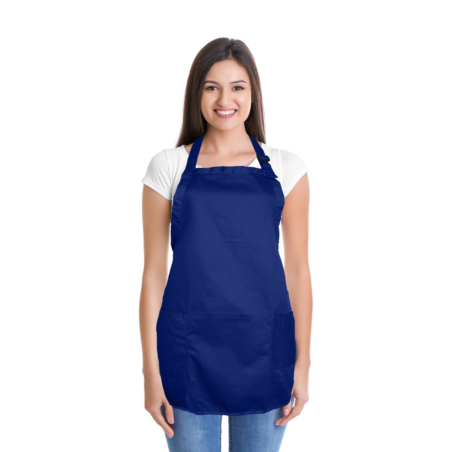Dalix - DALIX Apron Restaurant Home Spun Poly Cotton 2 Pockets