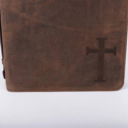 Swanson Christian Products - Bible Cover - Buffalo Leather - Cross - L