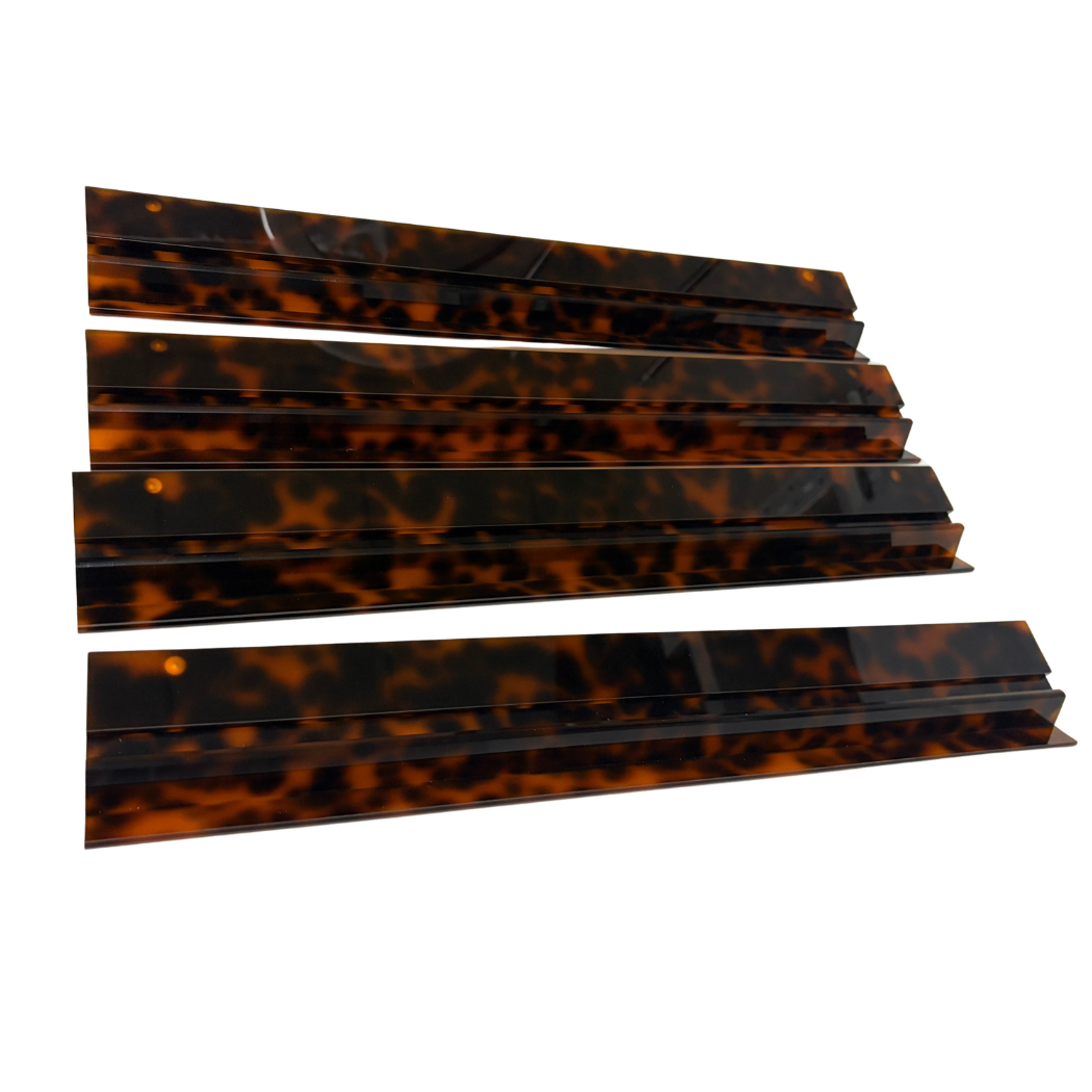 Mahjong Studios - Luxury Handmade Tortoise Shell Acrylic Mahjong Racks and Pushers Set of 4
