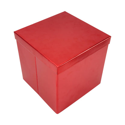 LA Ribbons Wholesale - 9"x 9"x 9" Collapsable Gift Box w/ Removable Lid | Matte Red