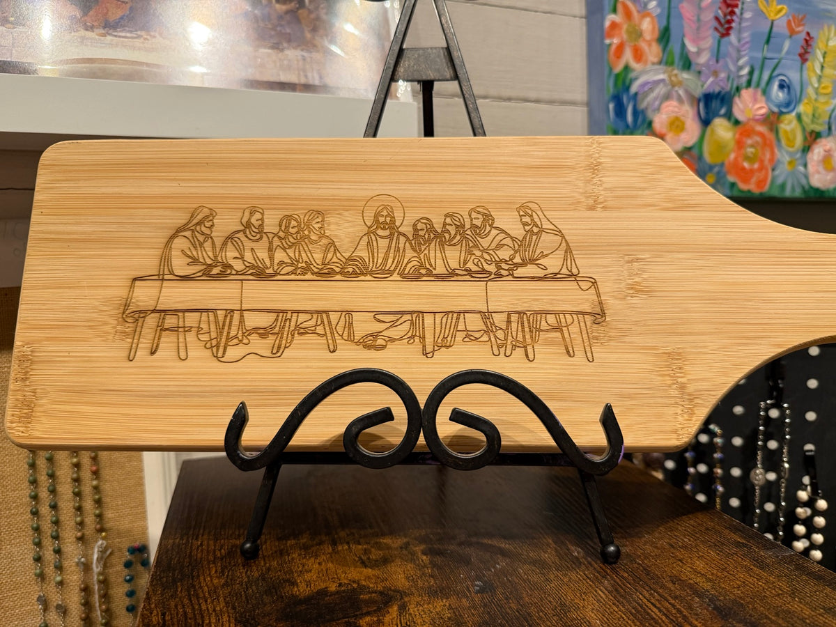 Last Supper engraved bamboo board