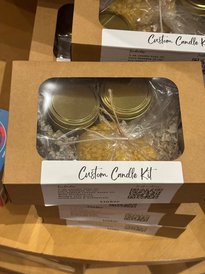 Tinker pure beeswax candle making kit with two gold 4 ounce tins