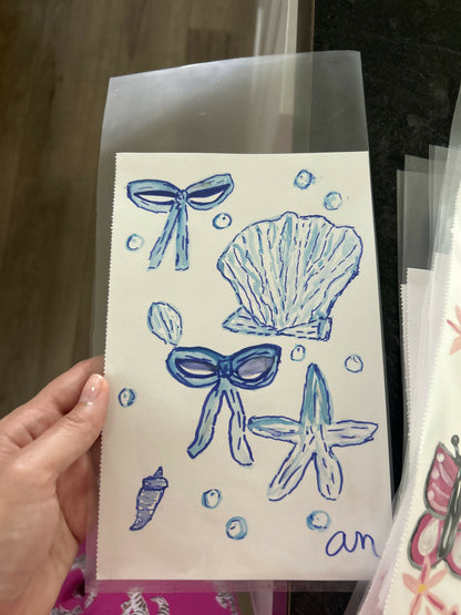 Mini flower and sea paintings